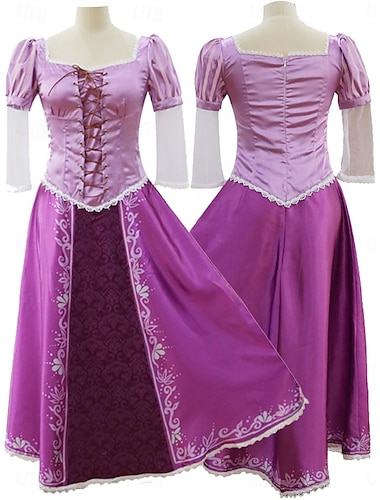  Rapunzel Prinzessin Kleid Cosplay Kostüm Cosplay Film Cosplay for Damen Mädchen Kinder Erwachsene Karneval Maskerade Veranstaltung / Fest Maskerade Junggesellinnenabschiedsparty