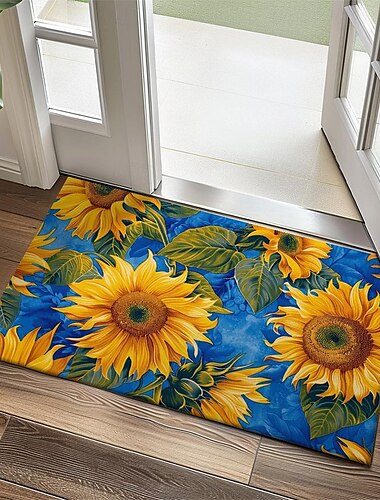  Autumn Sunflowers Doormat Kitchen Mat Floor Mat Non-Slip Area Rug Oil Proof Rug Indoor Outdoor Mat Bedroom Decor Bathroom Mat Entrance Rug