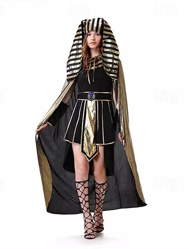  Ägyptische Kostüme Kleopatra Pharao Faschingskostüme Maskerade Erwachsene Paar Cosplay Leistung Halloween Klub Karneval Ostern Einfaches Karnevalskostüm