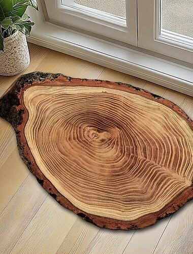  deurmat vloermat antislip ring van boom 3d stam houten boomstam print vloerkleed badmat waterasorb voor binnen buiten patio slaapkamer keuken kantoor