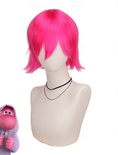  Cosplay Kostümperücke Inside Out 2 gerade kurze Bobperücke kurze Peinlichkeit Langeweile Ekel Neid Traurigkeit synthetisches Haar Kinder Mehrfarbige St. Patrick's Day Perücken Halloween Perücken