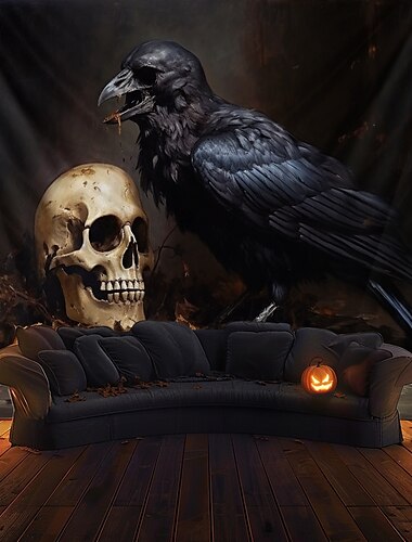  ハロウィーンの飾り、カボチャのコウモリ、吊り下げタペストリー、壁アート、大きなタペストリー、壁画、装飾、写真の背景、ブランケット、カーテン、自宅、寝室、リビングルームの装飾