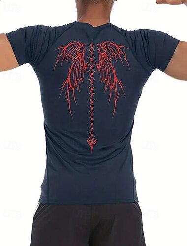  Herren Funktionsshirt Athletisches Hemd Fitnessstudio-Shirt Fitness Shirt Kurzarm T-Shirt Casual Athlässigkeit Atmungsaktiv Schnelltrocknend Hohe Dehnung Videokompression Fitnesstraining Laufen Gehen