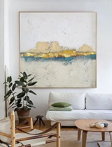  dipinti astratti in oro fatti a mano ricco strutturato paesaggio marino pittura acrilica arte moderna della parete dipinto a mano opere d'arte foglio di pittura a olio verde per soggiorno decorazione