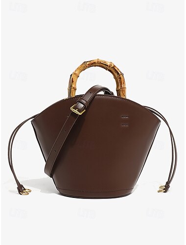  Damen Handtasche Fächerförmige Tasche PU-Leder B¨¹ro Täglich Festtage Metallgriff Hohe Kapazität Langlebig Multi-Carry Feste Farbe Schwarz Braun Kaffee