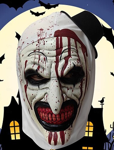  חג ליל כל הקדושים ארט הליצן מסכה עזרים ל-Halloween מבוגרים בגדי ריקוד גברים בגדי ריקוד נשים יוניסקס מחריד תחפושת מפחידה האלווין (ליל כל הקדושים) קרנבל תחפושת קלה לקרנבל