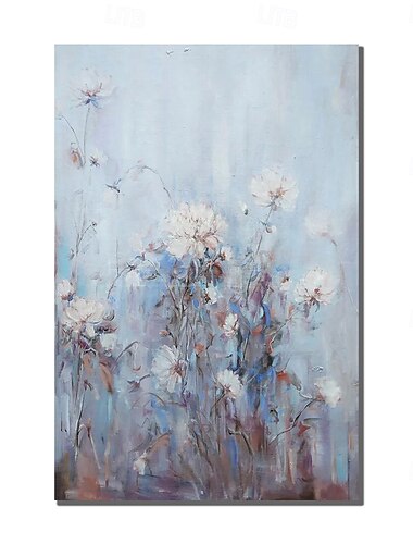  Ölgemälde handgefertigt handgemalt Wandkunst abstrakte Blume Leinwand Malerei Wohndekoration Dekor gespannten Rahmen fertig zum Aufhängen