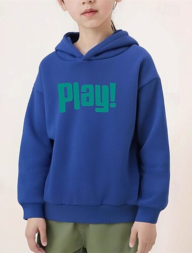  Jungen Mädchen 3D Buchstabe Kapuzenshirt Langarm Herbst Winter Modisch Basic kinderkleidung 4-7 Jahre Mit Kapuze Outdoor Casual Täglich Regular Fit