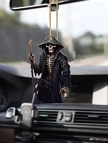  Halloween Sensenmann Anhänger Acryl Flach Auto Innendekoration Urlaub Dekoration Anhänger