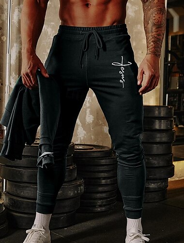  Herren Jogginghose Jogger Sporthose Sportliche Hosen GYM-Hose Tasche Kordelzug Elastischer Bund Hosen / Regenhose Outdoor Sport & Natur Sportlich Herbst Atmungsaktiv Weich Marathon Laufen Trainieren
