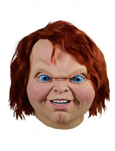  Chucky Máscara Accesorios de Halloween Adulto Hombre Mujer Disfraz de miedo Víspera de Todos los Santos Carnaval Disfraz de carnaval fácil