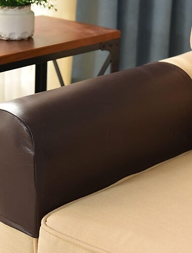  Sofa-Armlehnenbezug, ultradicker und weicher Stretch-Sofa-Armlehnenbezug aus PU-Leder für Liegesessel, Sofas, Stühle, Zweisitzer, elastischer, wasserdichter Möbel-Armlehnenschutz für die Couch