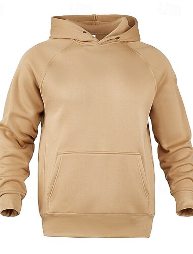  Homme Sweat à capuche Sweat à capuche en molleton Noir Rouge Kaki Gris Clair Gris foncé Capuche Plein Poche Sport & Loisir du quotidien Vacances Vêtement de rue basique Décontractées Automne hiver