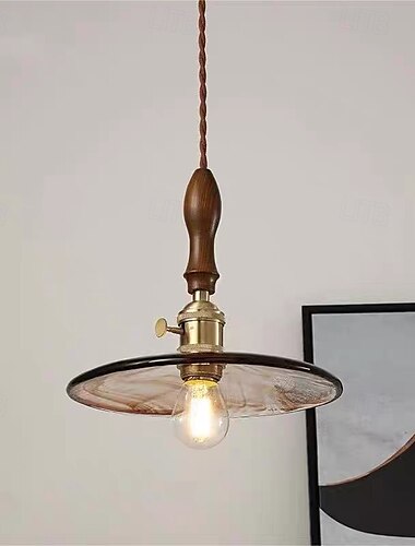  led pendel varm hvid 14/22,5 cm japansk retro metal glas lille pendel simpel enkelt lofts pendel bar gang restaurant e26/e27 hængende lysarmatur interessant 110-240v