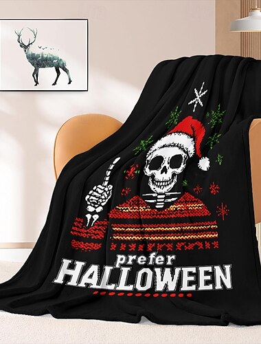  陽気なサンタ帽子の模様のハロウィーン用スローブランケット