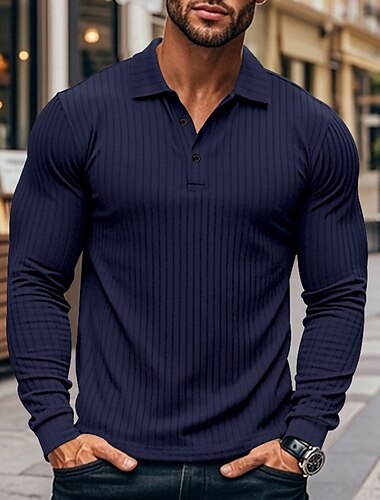  Herren Golfhemd Golfpolo Arbeit Casual Kargen Langarm Basic Modern Glatt Taste Frühling & Herbst Regular Fit Schwarz Weiß Marineblau Khaki Armeegrün Grau Golfhemd