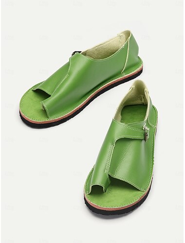  Sandales romaines en cuir pour femmes - chaussures d'été décontractées et confortables avec semelle antidérapante pour la plage, les voyages et le quotidien