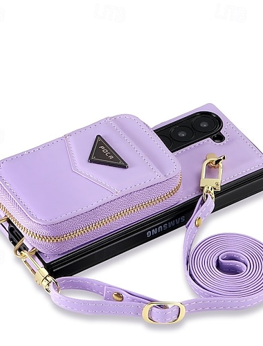  teléfono Funda Para Samsung galaxia Plegado en Z 6 Tarjetas billetera con Soporte Cremallera Protector de cuerpo completo Retro piel genuina