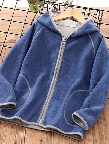  Unisex Jungen Mädchen 3D Farbblock Mantel Oberbekleidung Langarm Herbst Winter Streetwear Sport Basic Kinder 4-12 Jahre Urlaub Sport Täglich Normale Passform