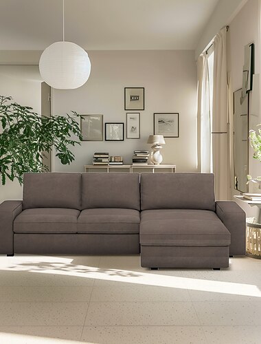  Samt Sofaüberwurf 3-Sitzer 4-Sitzer mit Armlehnen L-Form Einfarbig Gesteppt Samt Überzüge