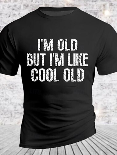  Men's Funny Slang T shirt Short Sleeve T shirt 3D Print Crew Neck Shirt Retro Vintage Casual Street Style Sports Outdoor Holiday Going out Black Blue Green Spring & Summer Clothing Apparel S M L XL