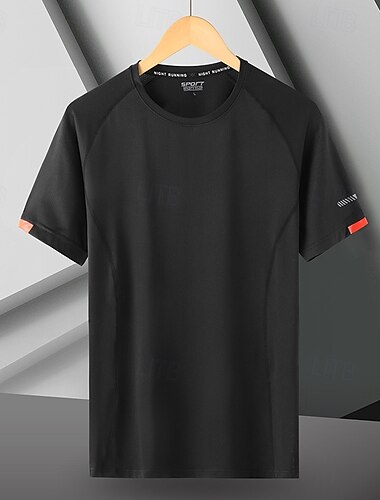  Herren T-Shirt Kurzarm Rundhalsausschnitt T-Shirt Muskel-T-Shirt Kurzarm-Shirt Außen Schnelltrocknend Trainieren Weich Schweißableitend Polyester Dunkelgrau Schwarz Weiß Fitnessstudio Klettern