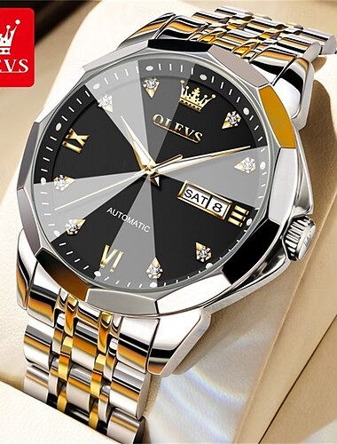  Новые часы Olevs Olevs Brand Fashion Trend Men's Business с декоративным светящимся календарем отображением недели автоматическими механическими часами отдыхом и водонепроницаемыми спортивными часами
