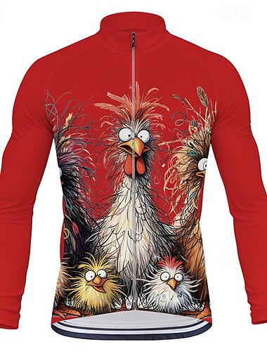  Herre Sykkeltrøyer Langermet Vinter Sykkel T-skjorte Topper med 3 baklommer Fjellsykling Veisykling Hurtigtørkende Forside Glidelås Vidje Svart Hvit Gul Dyr Spandex sport Klær