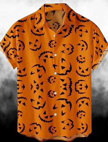  Mindszentek napja Csontváz Halálfej Tök Hawaii Ingek Aloha Shirt Nyomtatott Kompatibilitás Férfi Felnőttek Mindszentek napja Farsang Álarcos mulatság 3D nyomtatás Parti Halloween