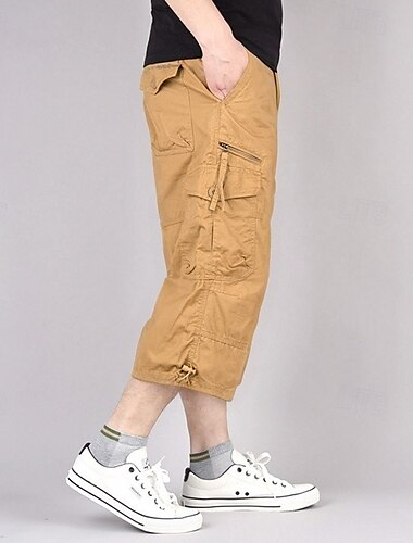  Voor heren Cargoshorts Korte broek Capri broeken Wandelshorts Elastische taille Meerdere zakken Effen Comfort Draagbaar Casual Dagelijks Uitgaan Sport Stijlvol Leger groen Zwart
