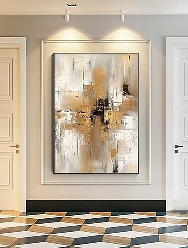  grande pintado à mão 3d marrom dourado tela pintura a óleo pintura abstrata artesanal pintura de arte de parede artesanal pintura a óleo de luxo leve para sala de estar decoração de parede do quarto