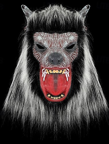  Halloween Warewolf Maschera Puntelli di Halloween Per adulto Per uomo Per donna Unisex Orrore Costume spaventoso Halloween Carnevale Costume di Carnevale facile