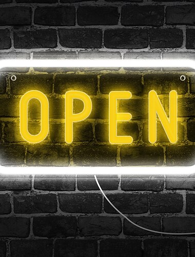  enseigne au néon ouverte led entreprise néon enseigne ouverte applique murale art déco roman nuit néon lampes alimentées par fil usb pour bars, magasins, café, hôtel, décorations extérieures