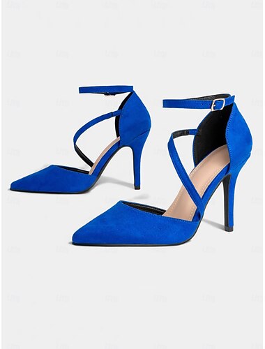  Damen Absätze Hochzeit Party Kätzchenabsatz Spitze Zehe Mode Sexy Satin Loafer Schwarz Königsblau