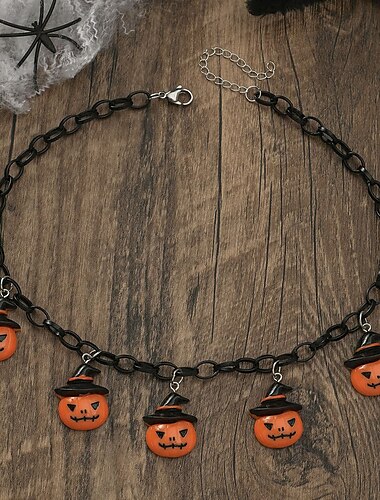  Halloween Einer Geist Kürbis Halskette Erwachsene Damen Gruseliges Kostüm Halloween Karneval Einfaches Karnevalskostüm