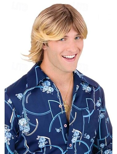  perruque blonde hirsute pour homme et femme, perruque de carnaval, cosplay, fête