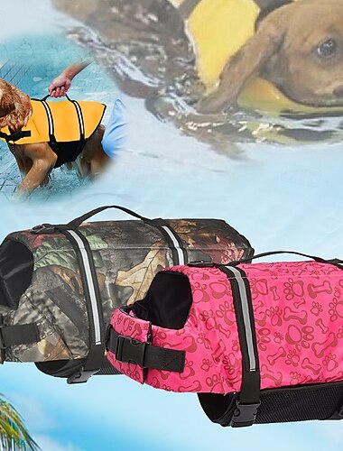  Perros Bozales Chaleco Chaleco salvavidas Chaleco salvavidas para perros Deportes y Exterior Portátil Reflexivo Ajustable Impermeable Transpirable Lavable Fiesta Exterior Deportes Viaje Azul Piscina