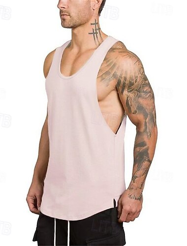  Herren Tank Top Running Sport Top Fitnesshemd Ärmellos Weste / Fahrradweste Sommer Baumwolle Atmungsaktiv Schnelltrocknend Yoga Fitness Laufen Sportbekleidung Sportkleidung Schwarz Weiß Grün