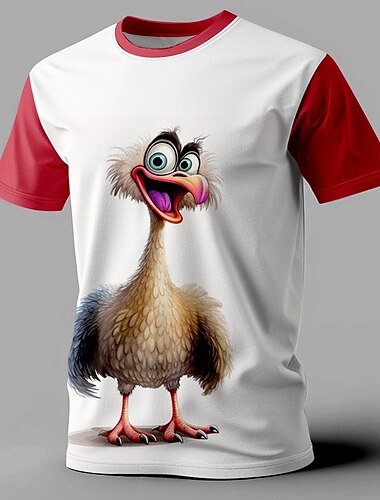  Men's Animal Funny T shirt Short Sleeve T shirt 3D Print Crew Neck Shirt Retro Vintage Casual Street Casual Bar Red Blue Purple Spring & Summer Clothing Apparel S M L XL XXL XXXL