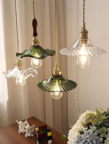  led pendel 1/2/3-lys vintage glass hengelys høydejusterbare lysekroner enkelhet atmosfære egnet for loft kafé soverom gang 85-265v