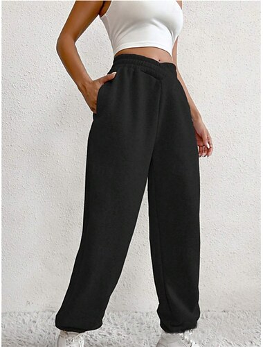  Damen Jogginghose Trainingshose Chinesisch Chino Modisch Ethnischer Stil In voller Länge Hoher Taillenbund Tasche Elastischer Bund Bequem Weich Komfortabel Mikro-elastisch Outdoor Strasse Hellgrau