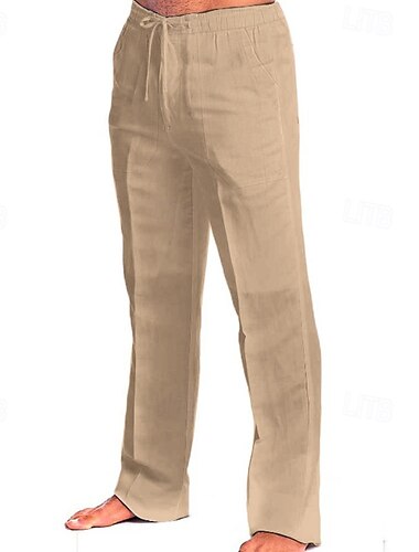  Herren Hose Hosen Sommerhosen Strandhose Kordelzug Elastische Taille Glatt Komfort Atmungsaktiv Outdoor Täglich Strassenmode Stilvoll Brautkleider schlicht Schwarz Weiß Mikro-elastisch