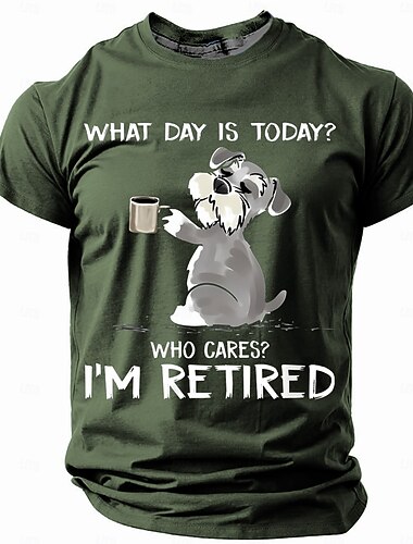  Voor heren Hond Grappig jargon T-shirt Korte mouw T-shirt 3D-afdrukken Strakke ronde hals Overhemd Retro vintage Casual Straat Casual Bar Zwart blauw Groen Lente zomer Kleding S M L XL 2XL 3XL