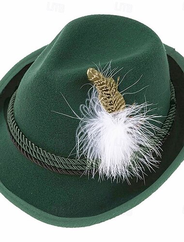  Carnaval Cerveza Oktoberfest Disfraz Sombrero Tirolés Sombrero alpino bávaro Alemán Munich prados Hombre Paño de estilo tradicional