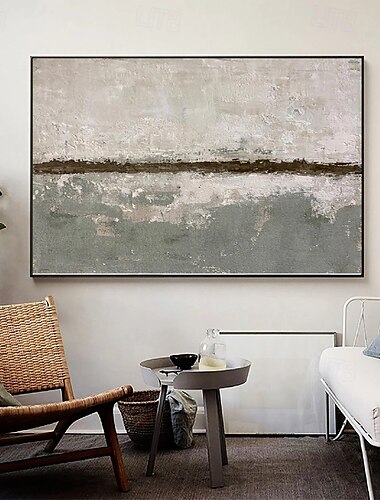  abstraktes Ölgemälde großes handgemaltes beiges Gemälde handgemachtes Wabi-Sabi-Kunstwerk Ölgemälde handgemalt strukturiertes graues Ölgemälde beiges Ölgemälde abstrakte Leinwandkunst moderne