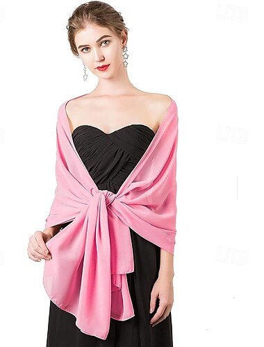  Damen-Schal, Party-Wickeltuch, Abendkleid, Brautjungfer, langer Schal für Hochzeit, leichter Chiffon, durchscheinend