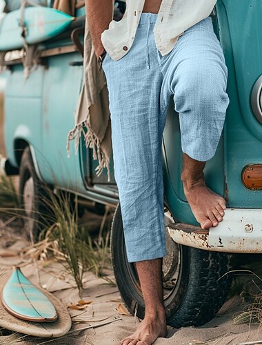  Herren Shorts Kurze Hosen Sommer-Shorts Caprihose Kordelzug Elastische Taille Glatt Komfort Atmungsaktiv Wadenlänge Outdoor Täglich Ausgehen Stilvoll Brautkleider schlicht Graues Grün Schwarz