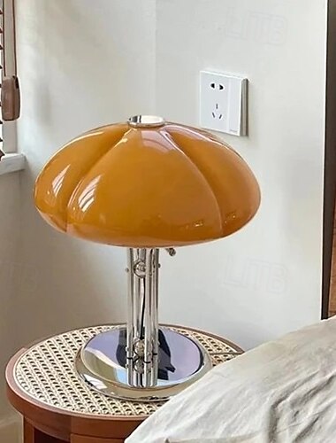  LED-Tischlampe, 3 Farblichter, Pilz-Schreibtischlaterne, Luxus-Vintage für Schlafzimmer, Arbeitszimmer, 110–240 V
