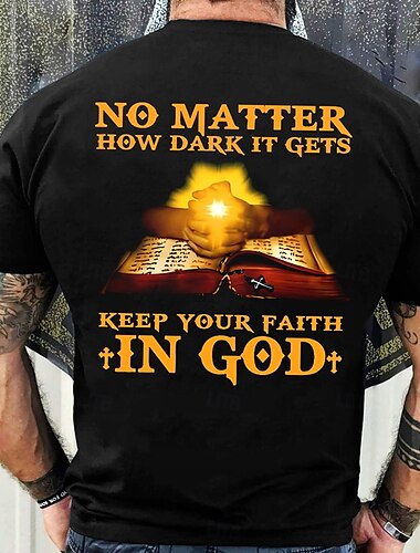  Homens Com letras estampadas Cruz Camiseta T-shirt 100% Algodão Manga Curta Gráfico Camisa Preto Vermelho Azul Escuro Camiseta confortável Rua Esportes Roupas de estilistas