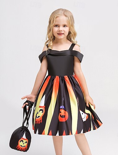 Hexe Kürbis Walpurgisnacht Kleid Kostüm Kinder Damen Verkleiden Party / Abend Karneval Einfaches Karnevalskostüm